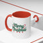 Christmas Mug - Merry Christmas Green Text Ornaments Candy Canes
