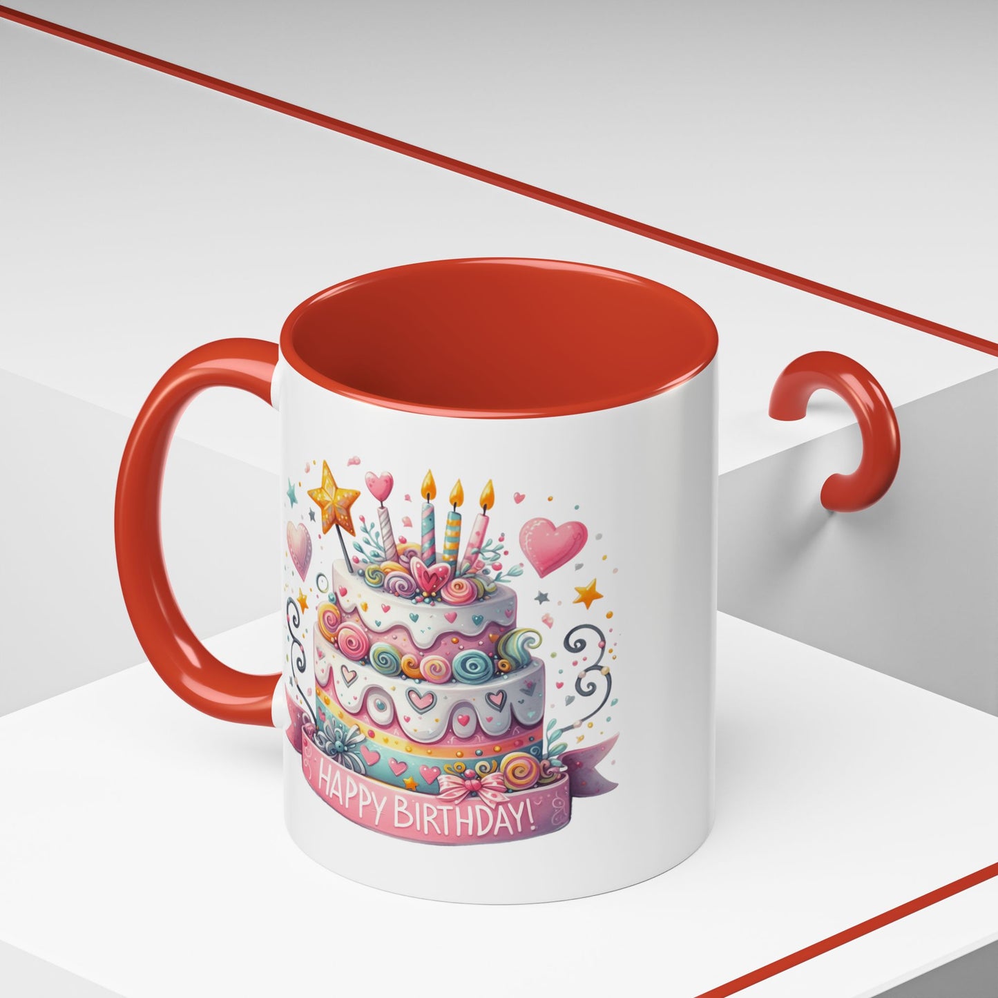 Birthday Mug - Happy Birthday Two Tiered Cake