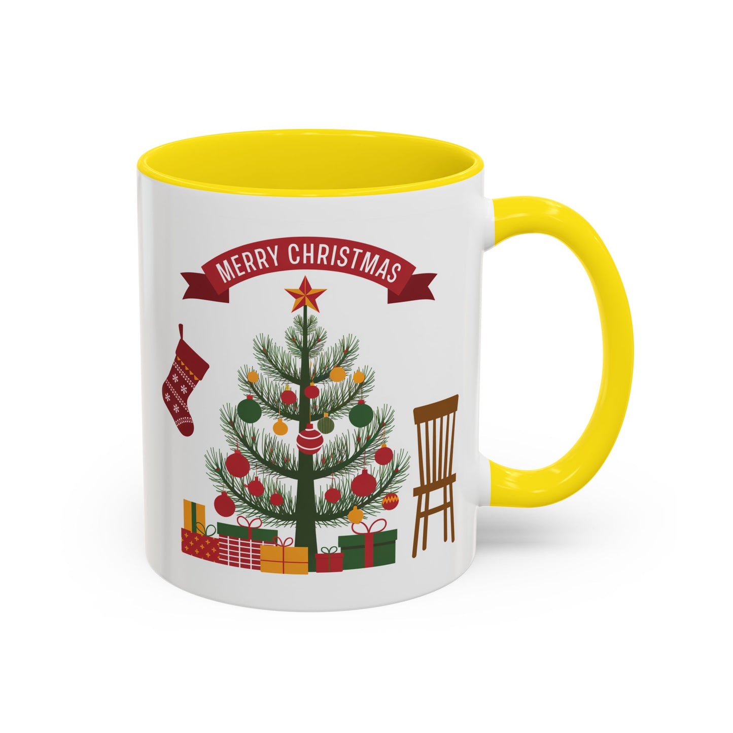Christmas Mug - Merry Christmas Banner Tree Presents