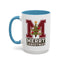 Christmas Mug - Merry Christmas White Green & Red College Text
