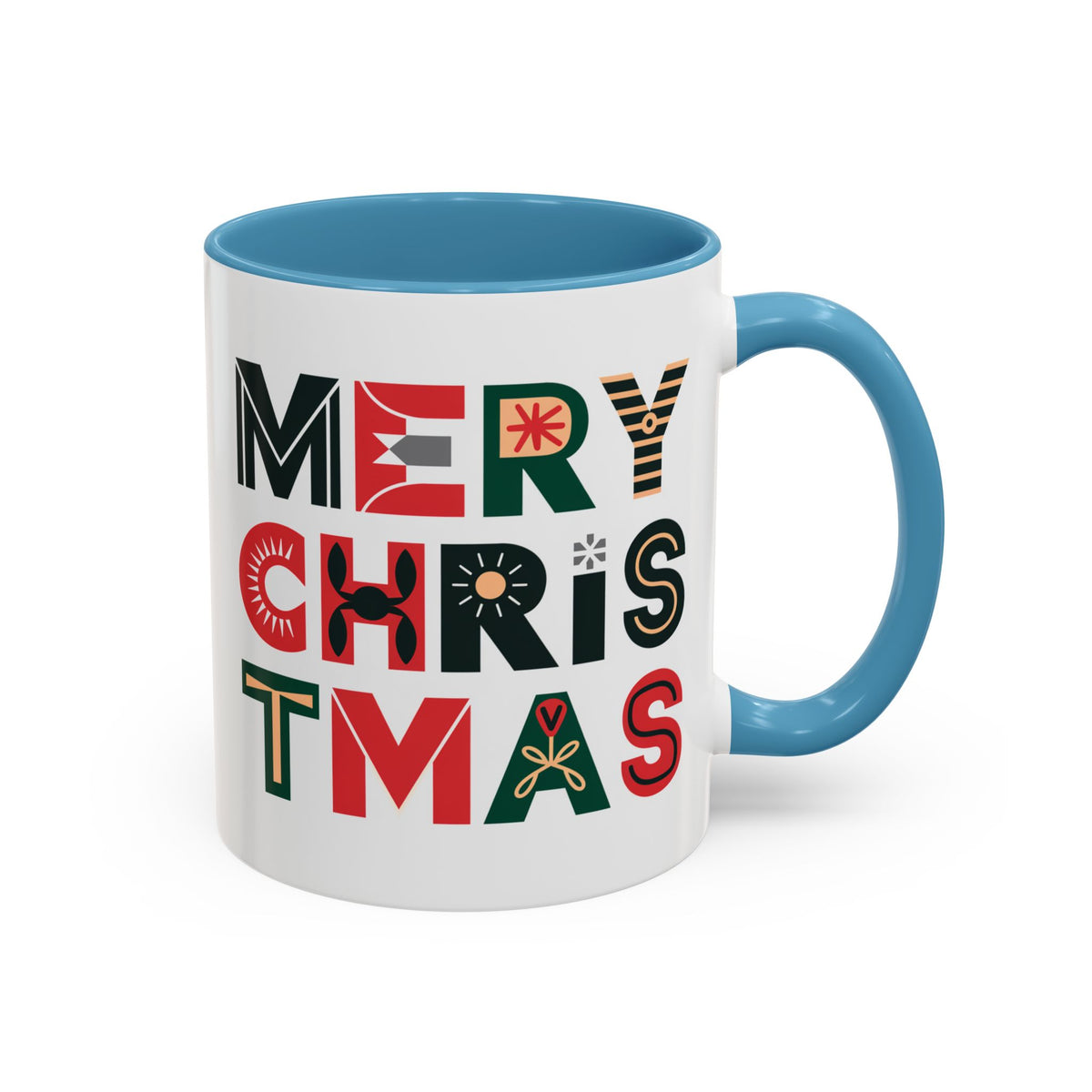 Christmas - Merry Christmas Black Red Green Patterned Text