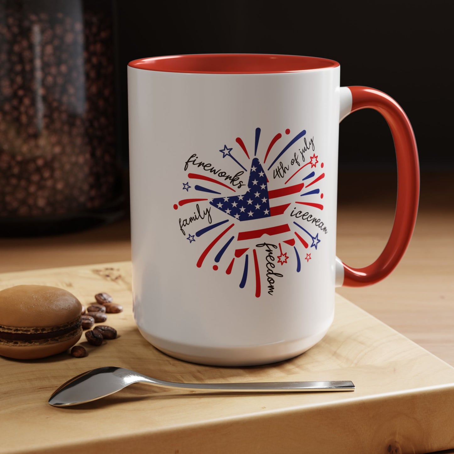 4th of July Mug - Star Flag Fireworks