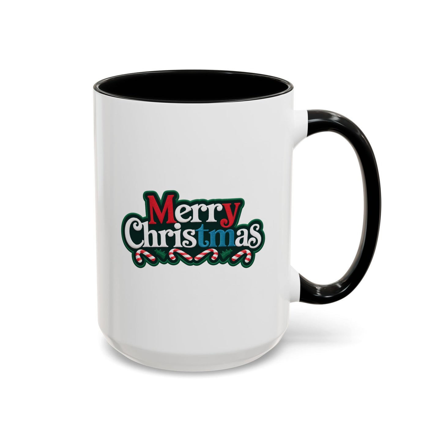 Christmas Mug - Merry Christmas White Red & Blue Text