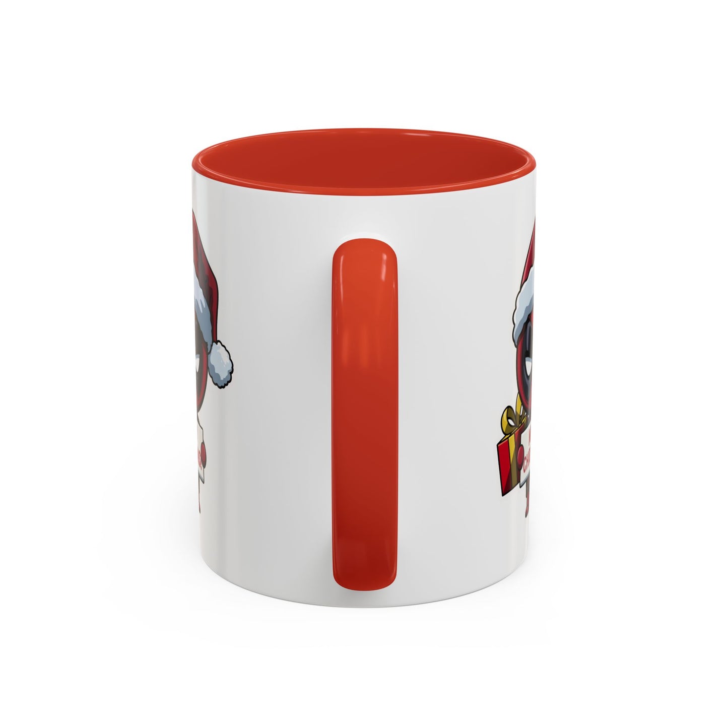Christmas Mug - Merry Christmas Red Text Superhero