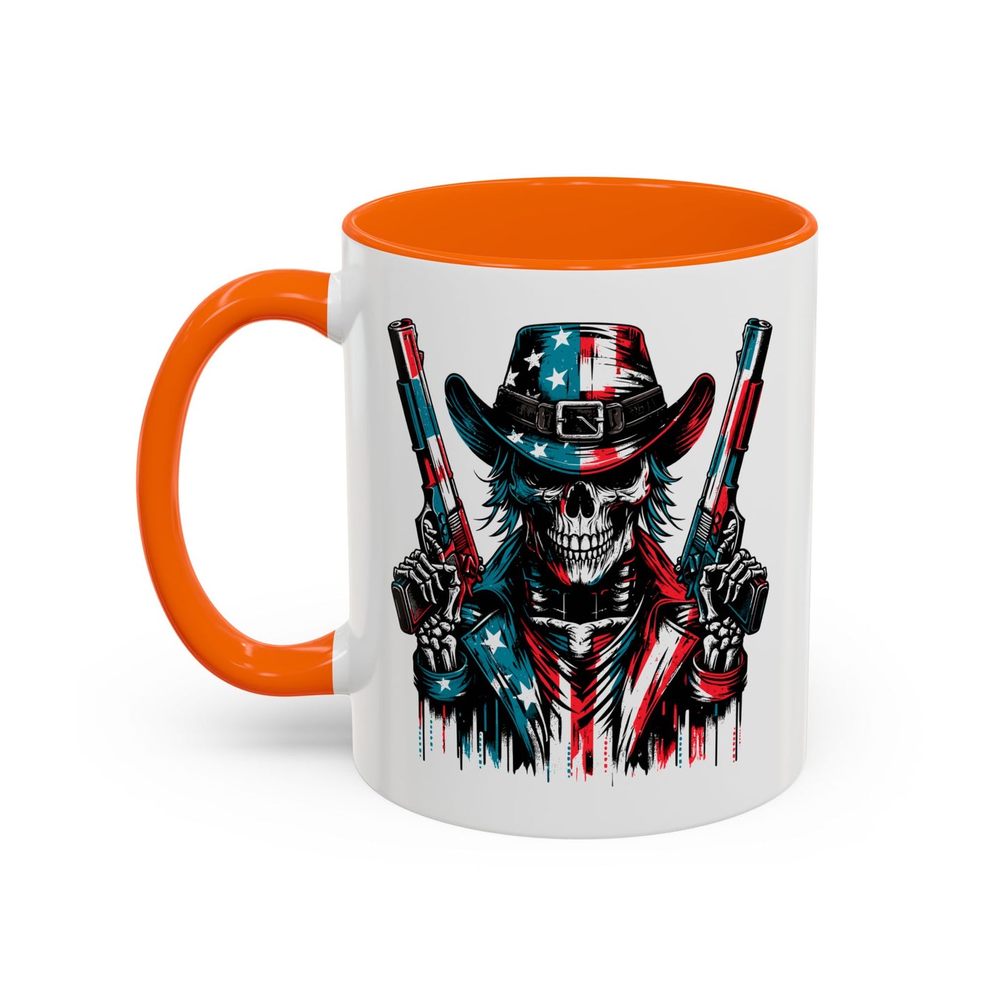 4th of July Mug - Skeleton with American Flag