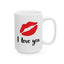 Valentine's Day Mug - I Love You Lipstick Kiss