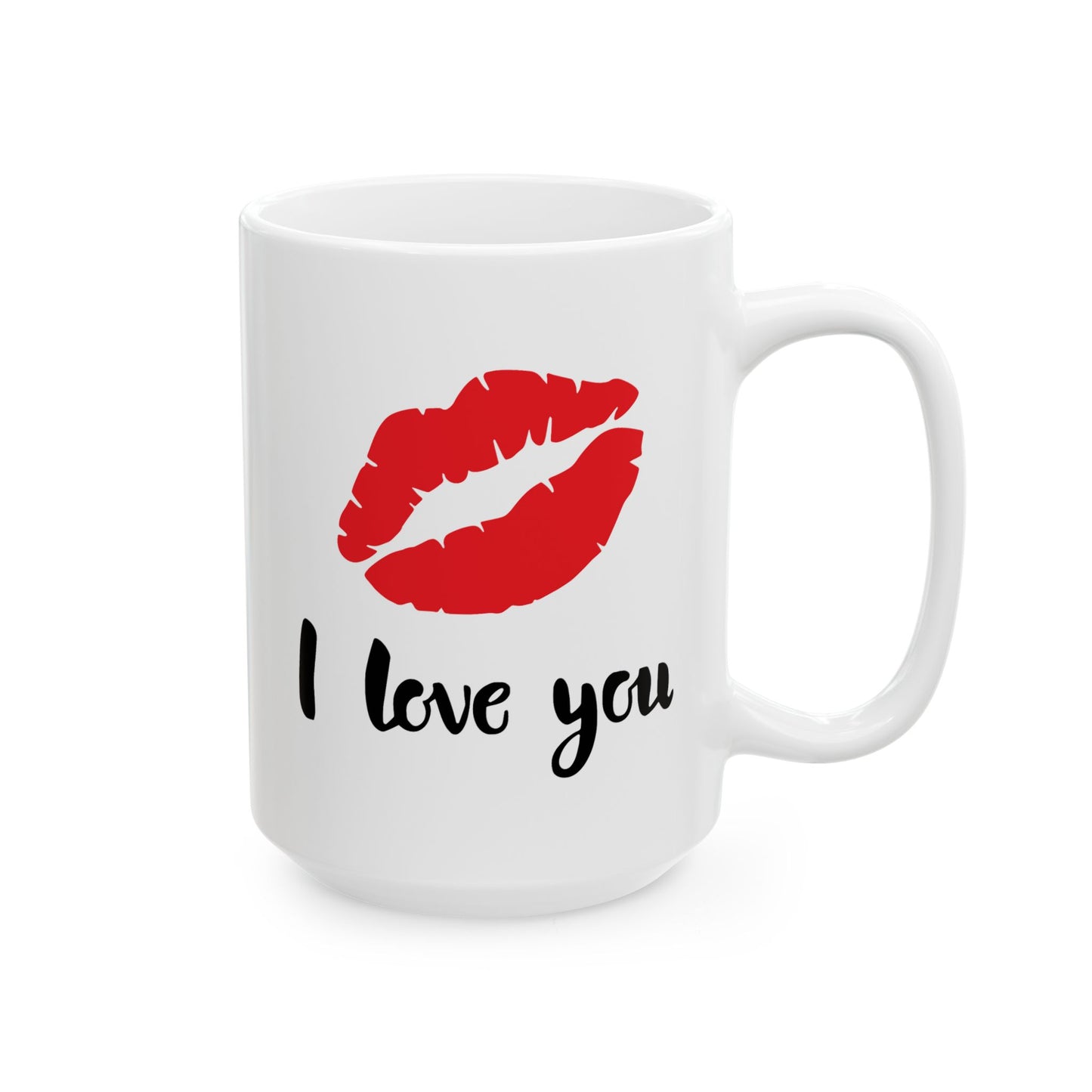 Valentine's Day Mug - I Love You Lipstick Kiss