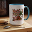 Christmas Mug - Happy Holidays Red Text Reindeer Santa Snowman Presents