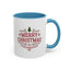 Christmas Mug - Merry Christmas Maroon Text Tree Star