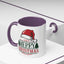 Christmas Mug - Merry Christmas Green & Red Text Red Hat