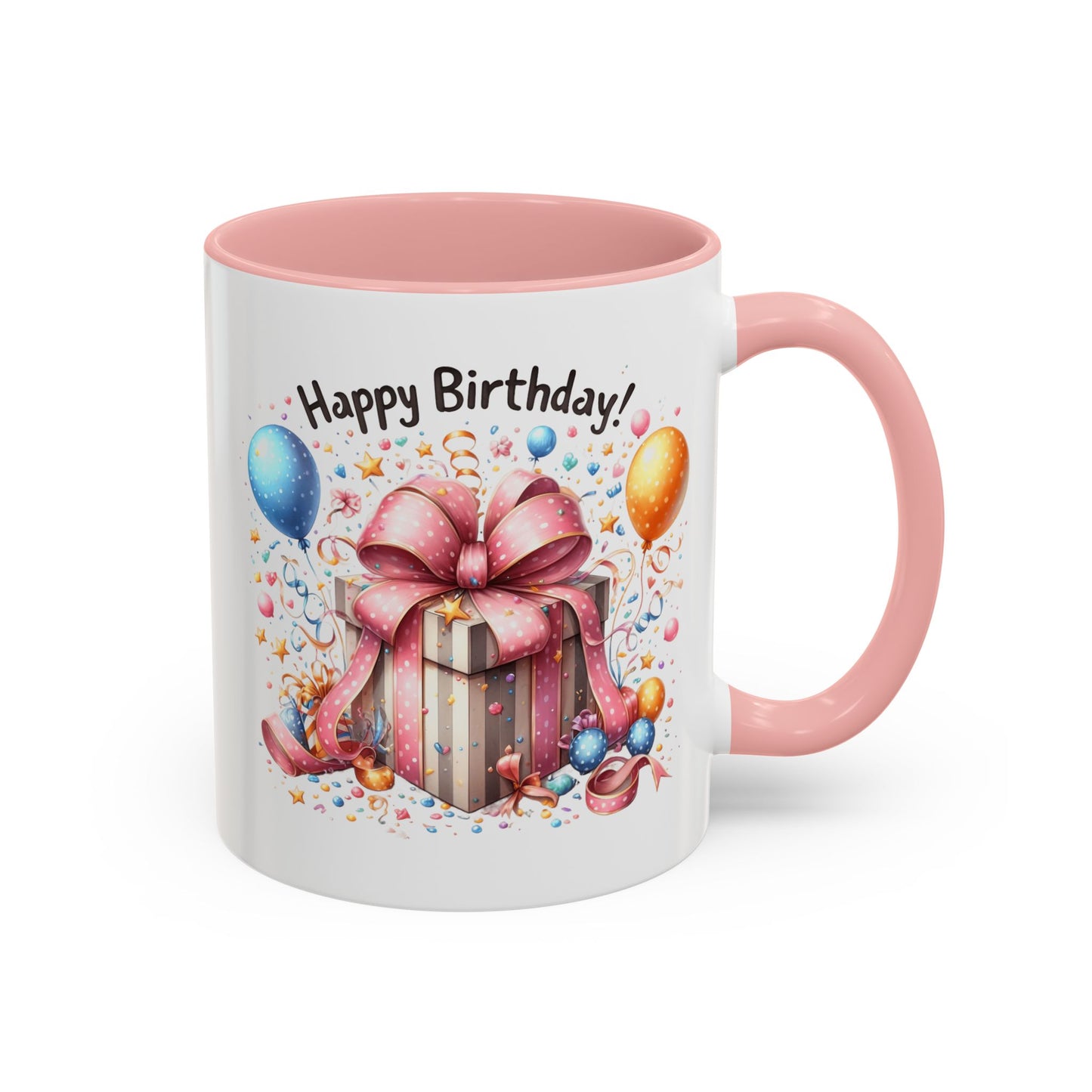 Birthday Mug - Happy Birthday Pink Ribbon Present