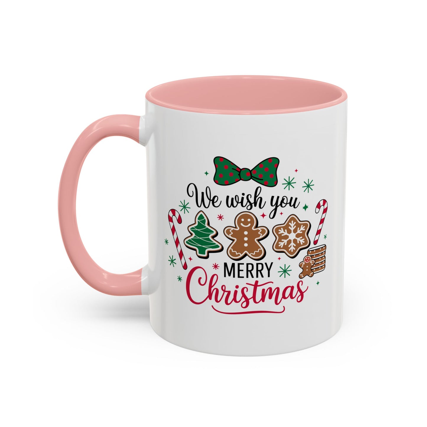 Christmas Mug - We Wish You a Merry Christmas Black & Red Text Cookies & Candy