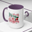 Christmas Mug - Merry Christmas Green & Red Text Star Candy Cane Stocking Snowflake