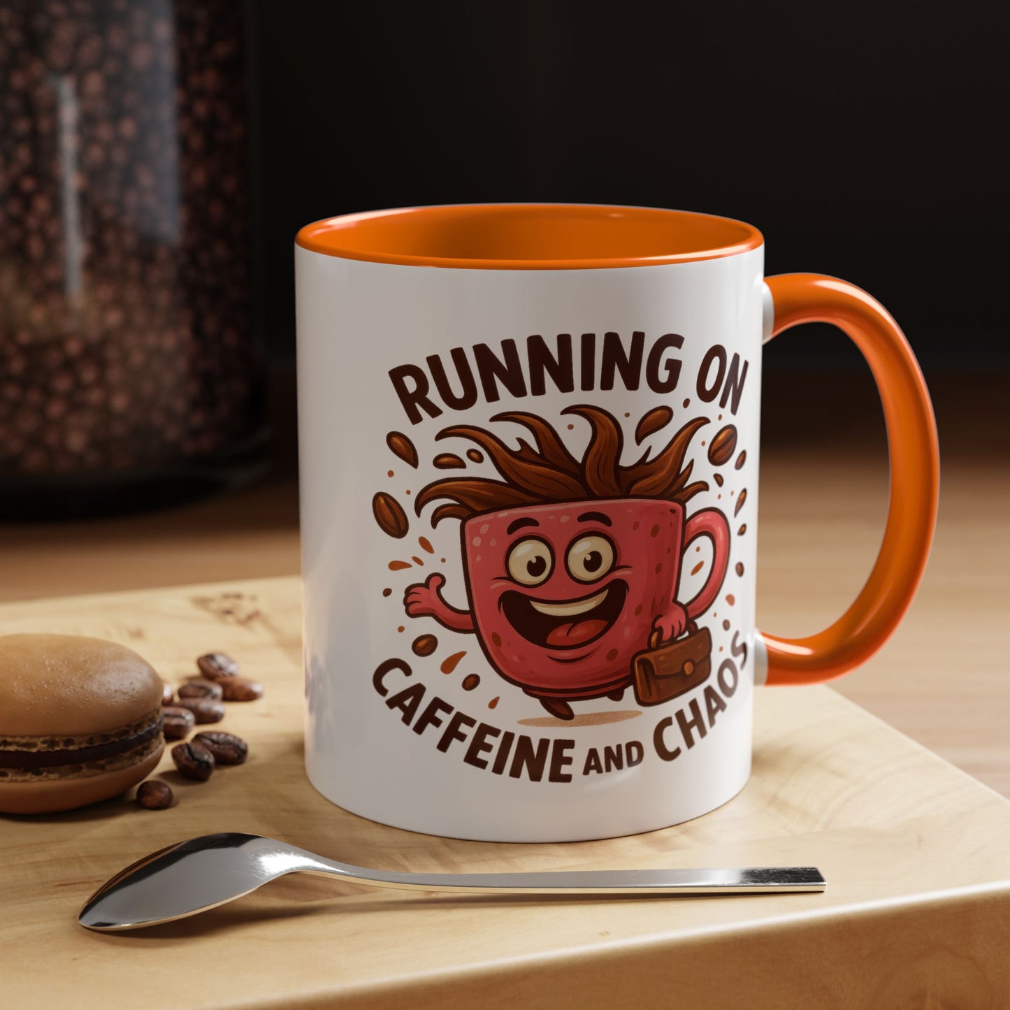 Humor Mug - Running On Caffeine and Chaos