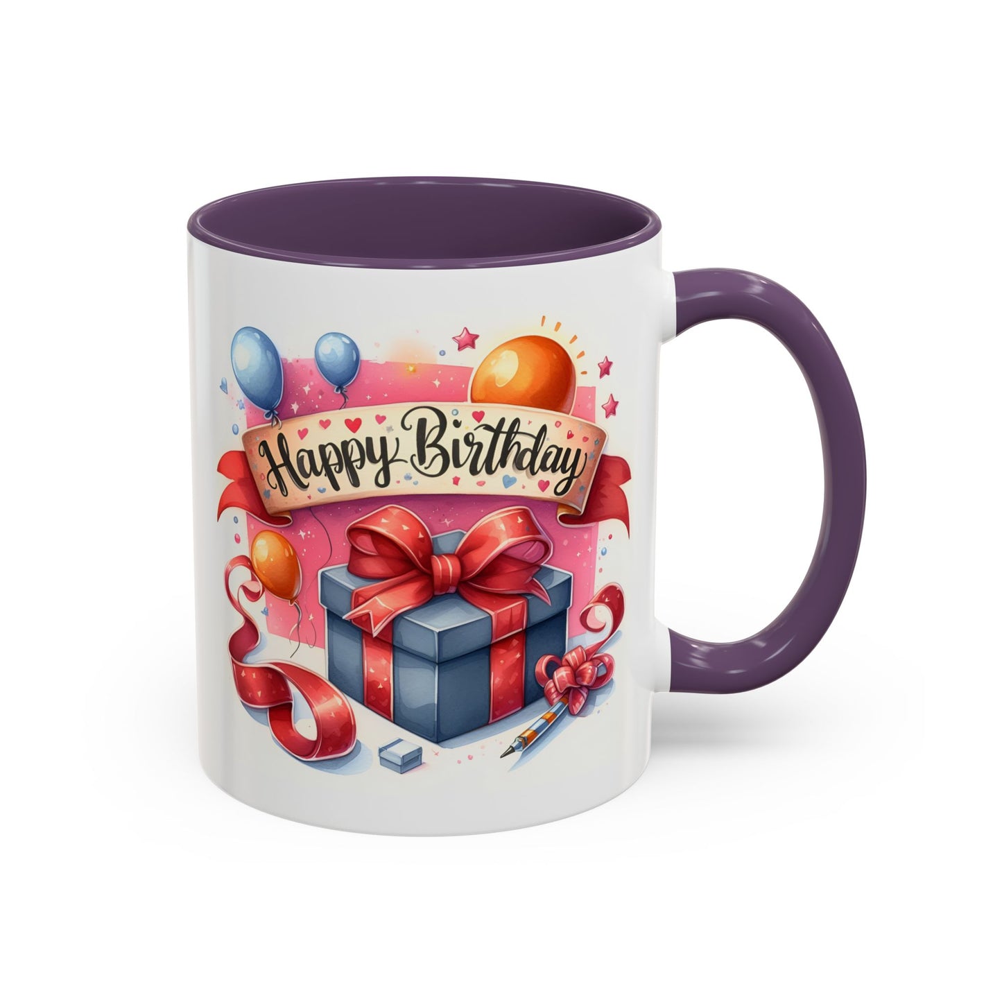 Birthday Mug - Present Pen Balloons