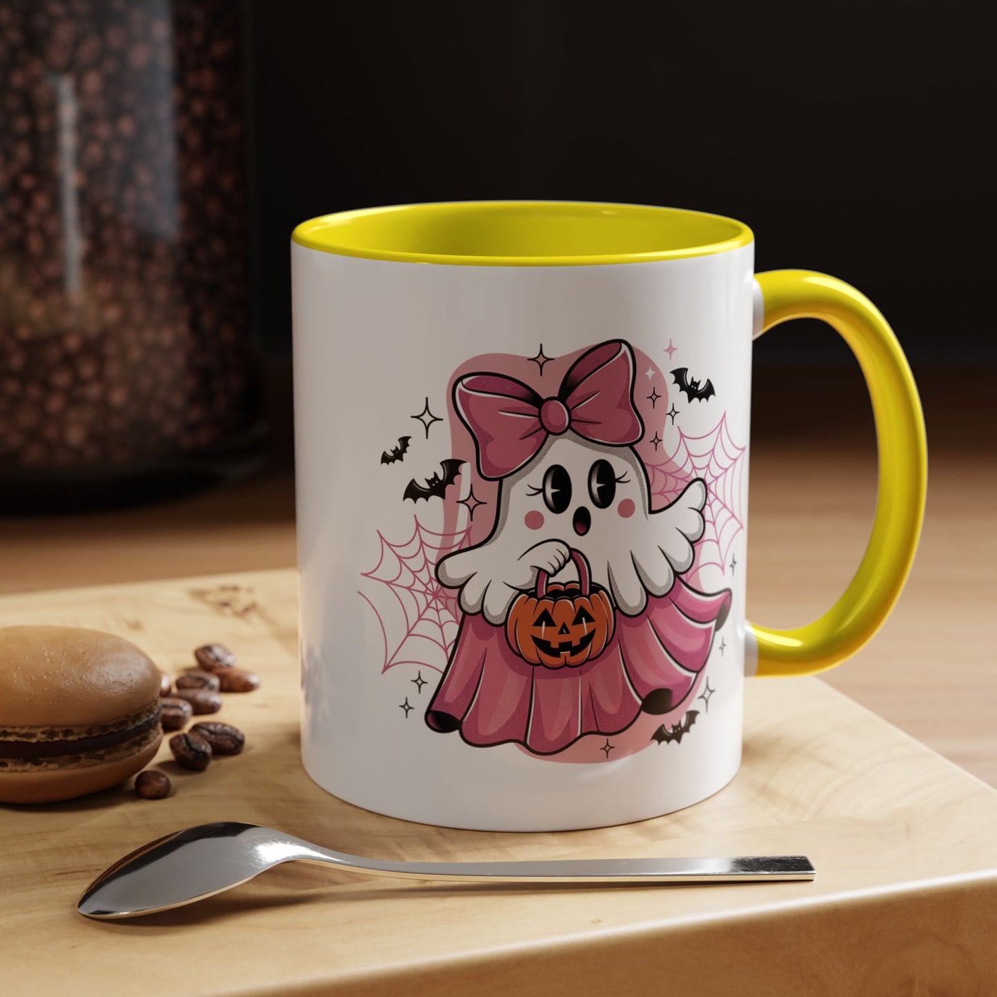 Halloween Mug - Ghost With Pink Bow