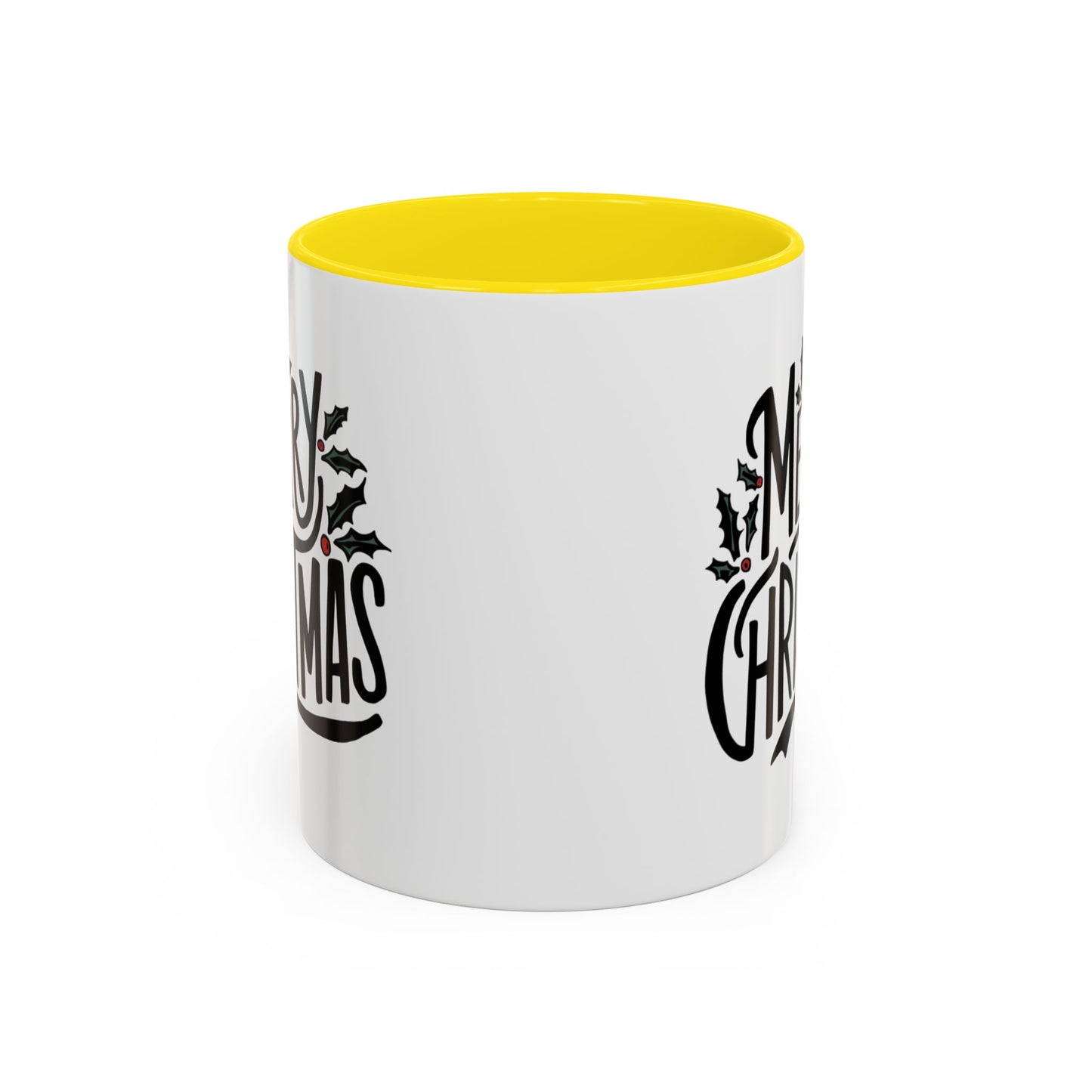 Christmas Mug - Merry Christmas Black Text Mistletoe