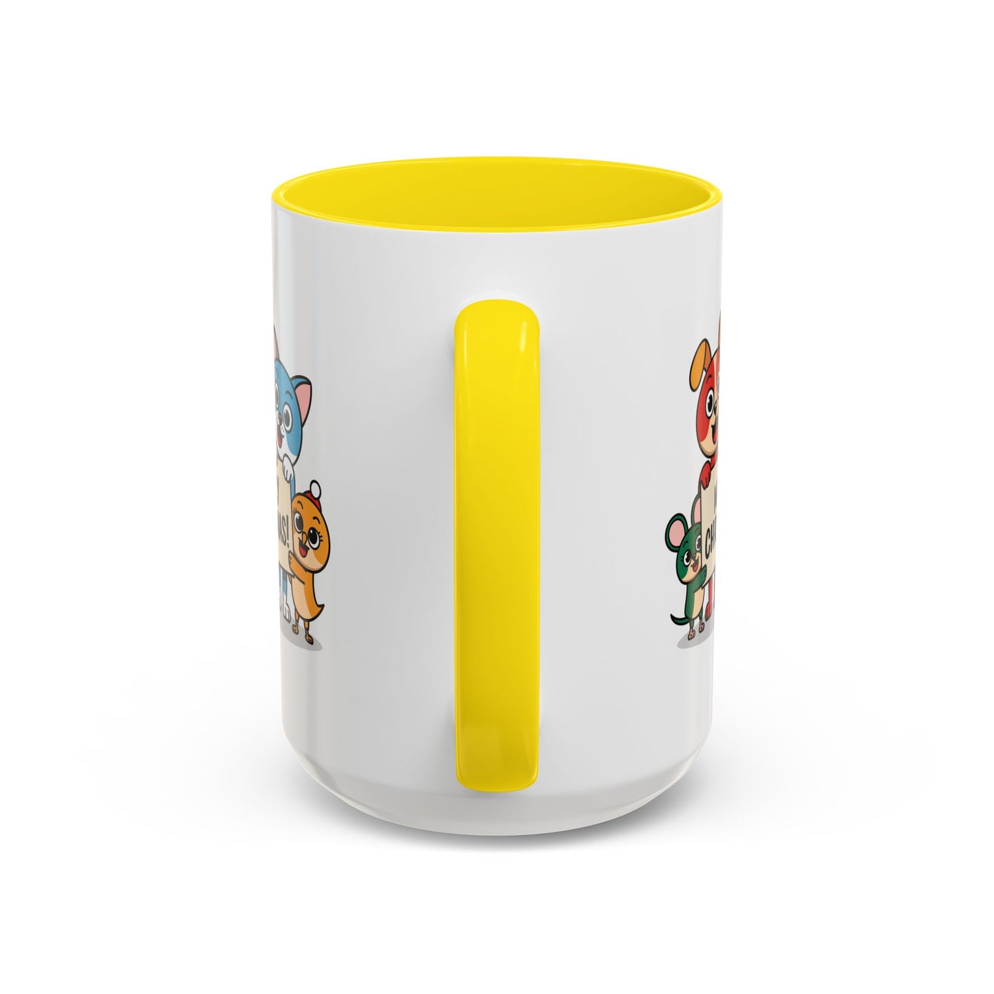 Christmas Mug - Merry Christmas Black Text Mouse Dog Cat Bird