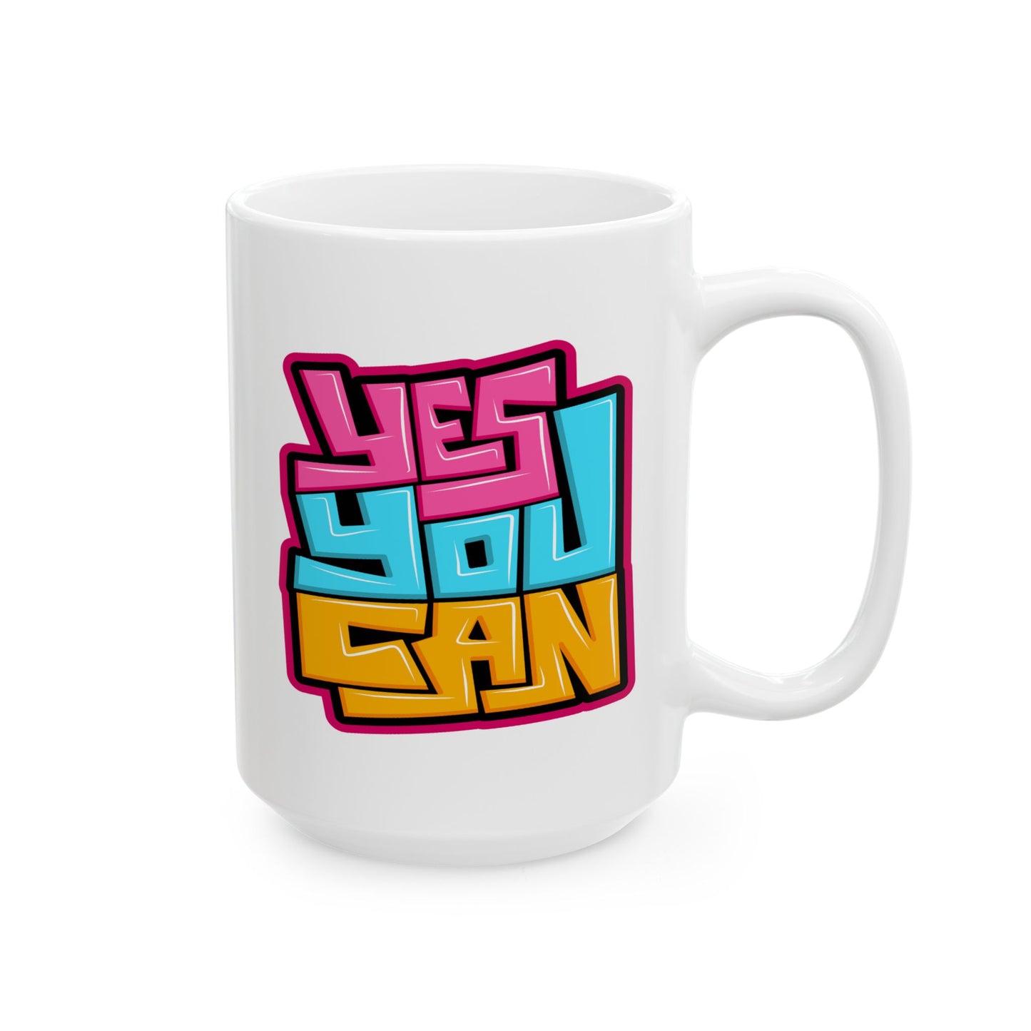 Motivation Mug - Yes You Can Graffiti