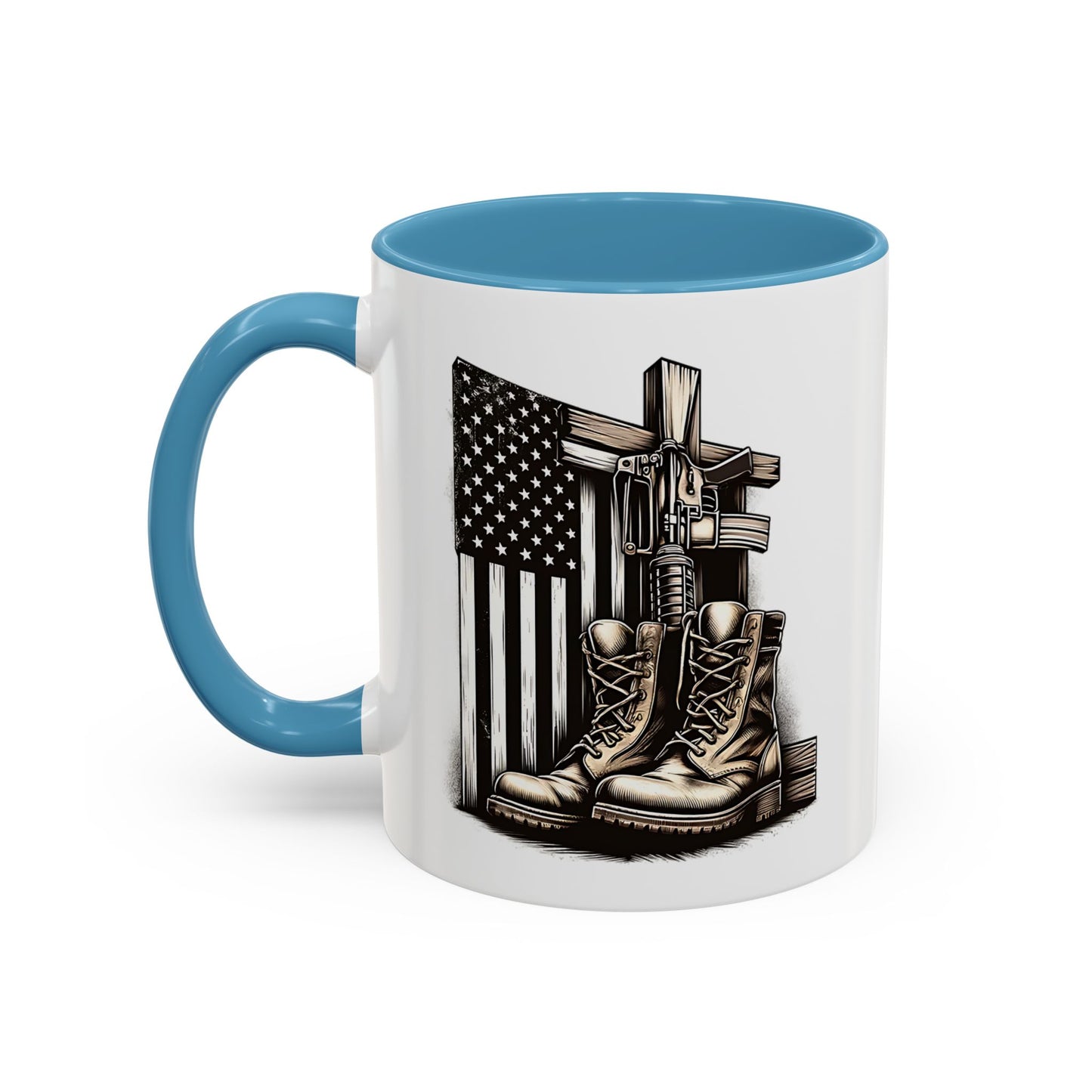 4th of July Mug - Fallen Soldier Boots Flag