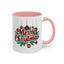 Christmas Mug - Merry Christmas Maroon Text Ornaments