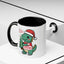 Christmas Mug - Merry Christmas Red Text Dinosaur Tree