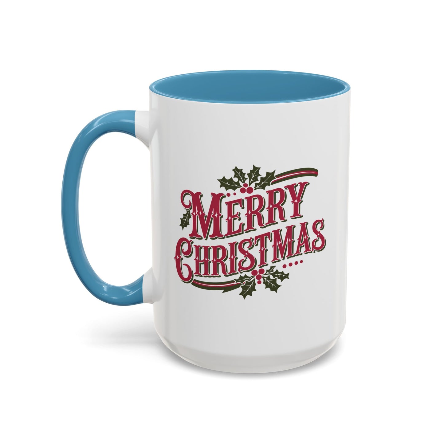 Christmas Mug - Merry Christmas Maroon & Green Text Decorations