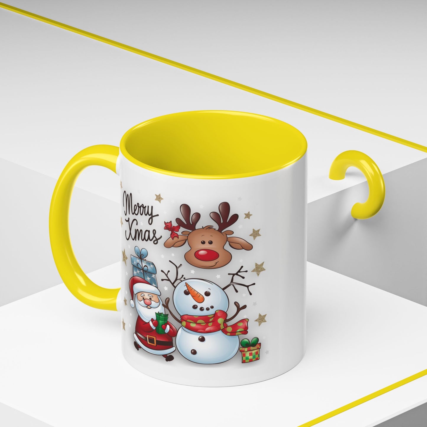 Christmas Mug - Merry Xmas Santa Snowman Reindeer