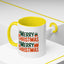 Christmas Mug - Green & Red Text Tree Presents