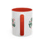 Christmas Mug - Merry Christmas Green Text Ornaments Candy Canes