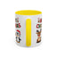 Christmas Mug - Red Green & Gold Text Reindeer Snowman Penguin