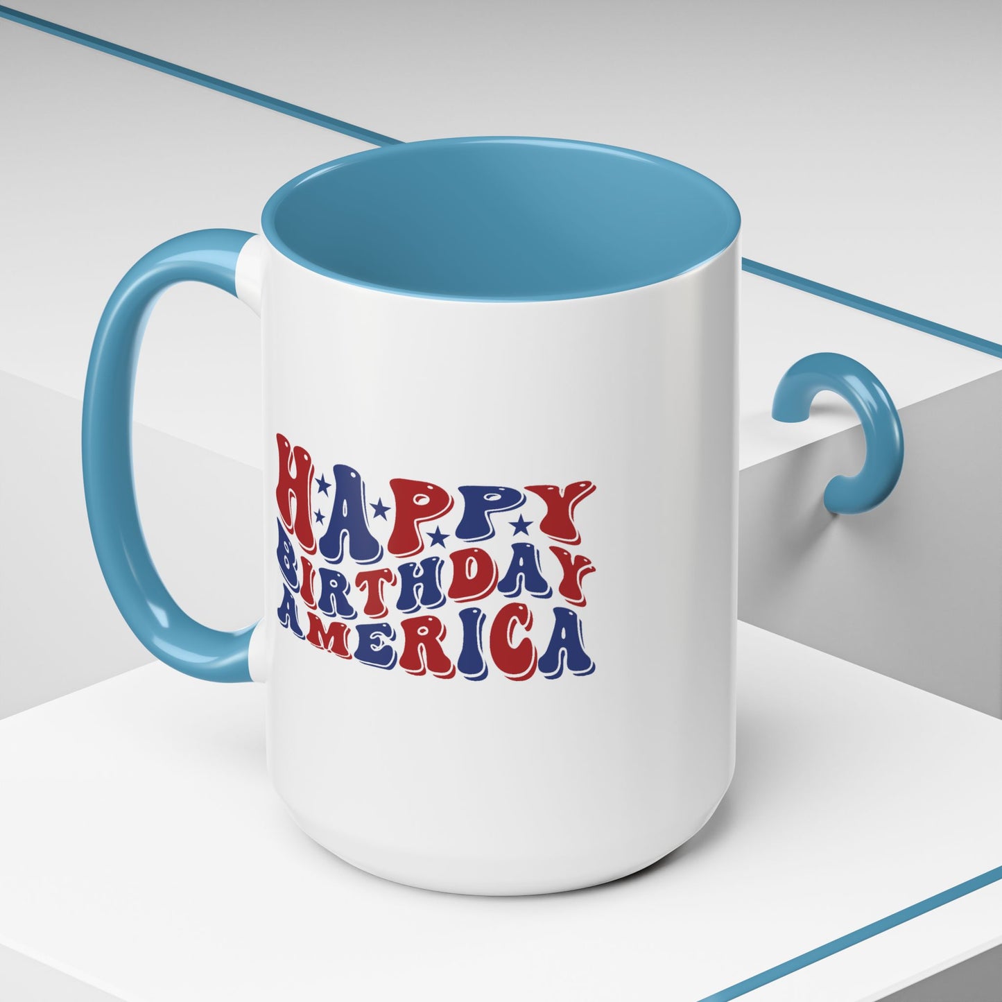 4th of July Mug - Happy Birthday America Retro