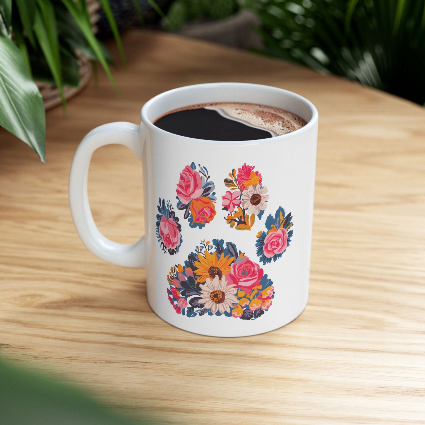 Animal Mug - Floral Dog Paw
