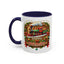 Christmas Mug - Happy Holidays White & Red Text Steam Locomotive