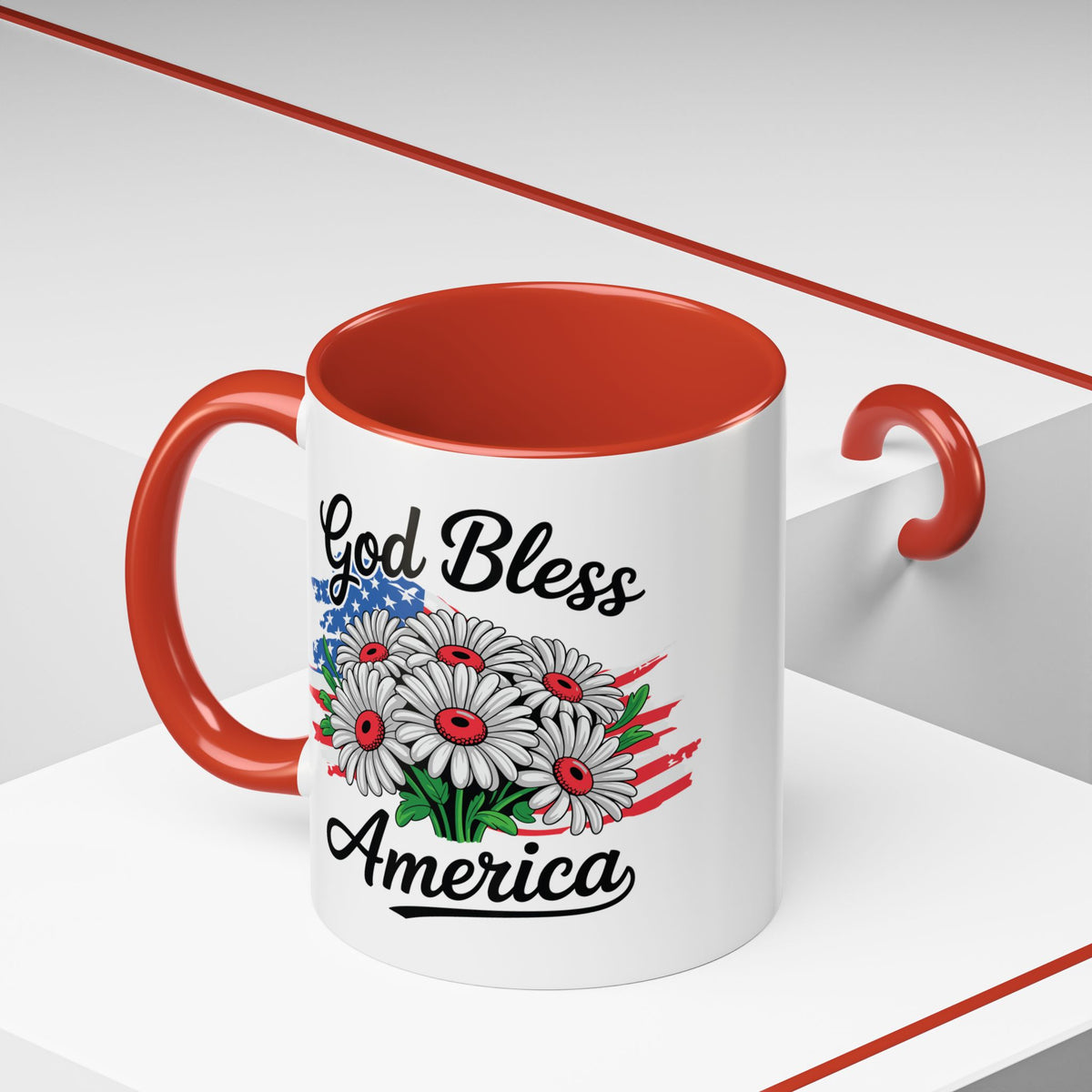 4th of July Mug - God Bless America Daisies