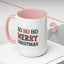 Christmas Mug - Ho Ho Ho Merry Christmas Green & Red Text 2