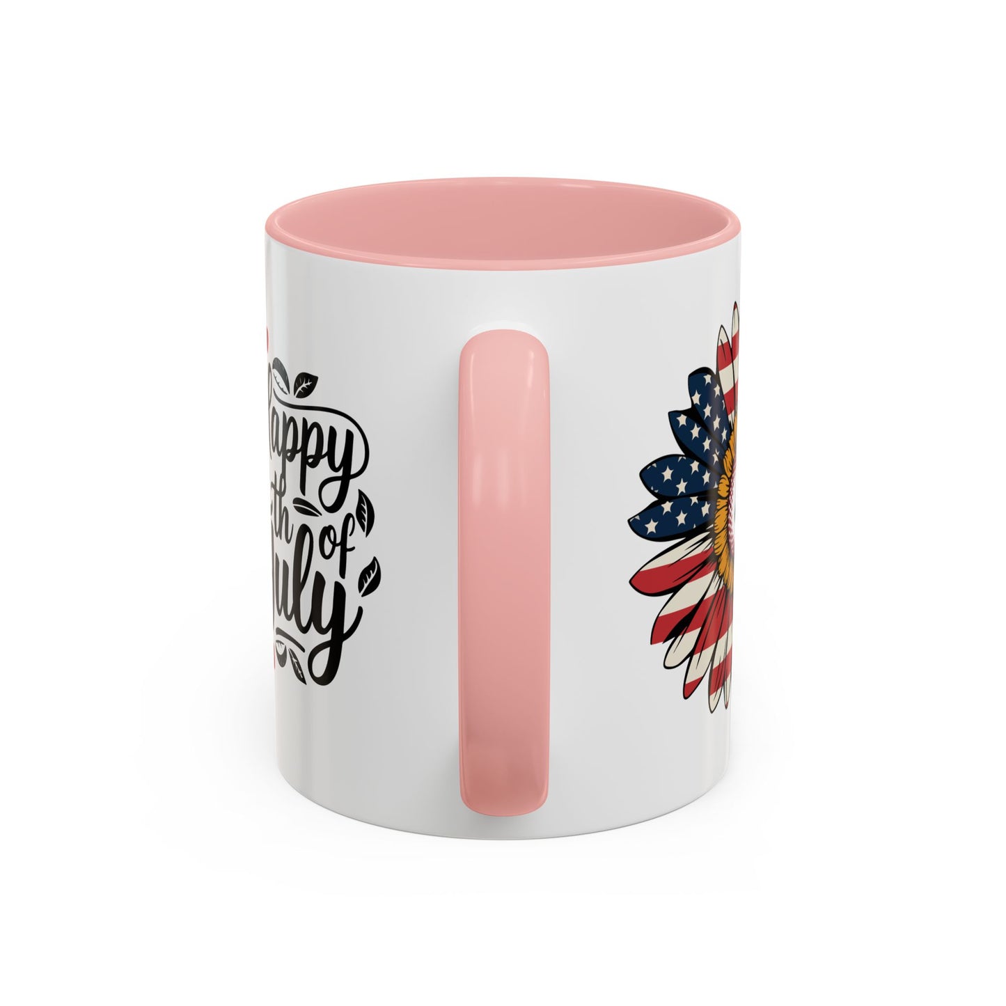 4th of July Mug - Happy 4th of July Sunflower USA Flag