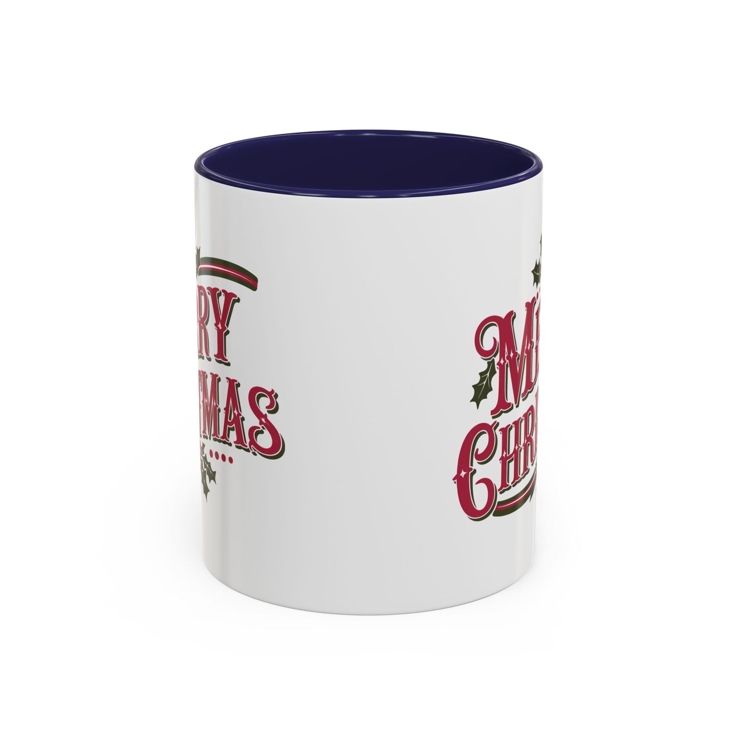Christmas Mug - Merry Christmas Maroon & Green Text Decorations