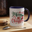 Christmas Mug - Merry Christmas Green & Red Text Star Candy Cane Stocking Snowflake