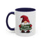 Christmas Mug - Merry Christmas White & Green Text Gnome Lights