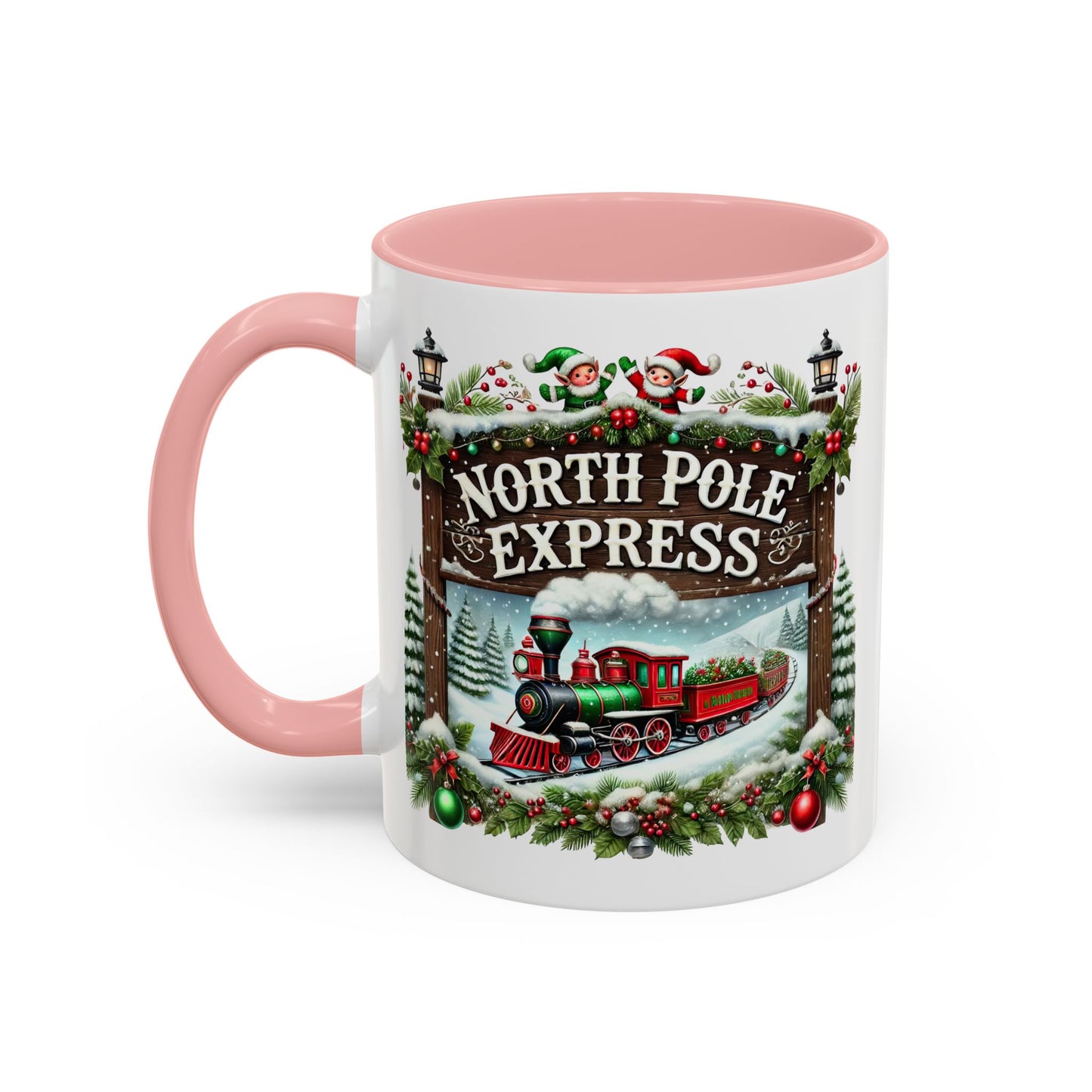 Christmas Mug - North Pole Express Steam Locomotive Decorations