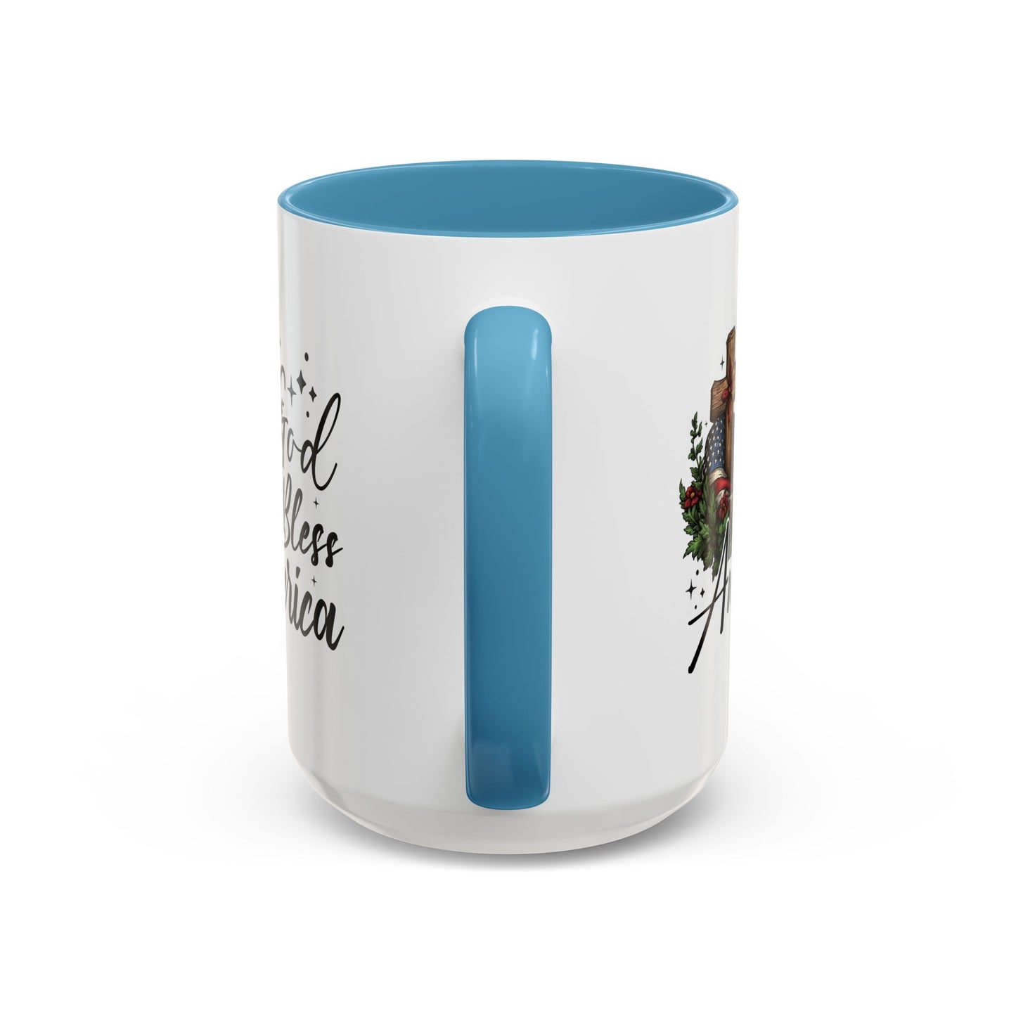 4th of July Mug - God Bless America Cross Flag