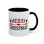 Christmas Mug - Merry Christmas Red & Green Text Heart Arrow Trees