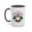 Christmas Mug - Merry Christmas Red Text Gnome Bow Tree