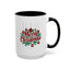 Christmas Mug - Merry Christmas Maroon Text Ornaments