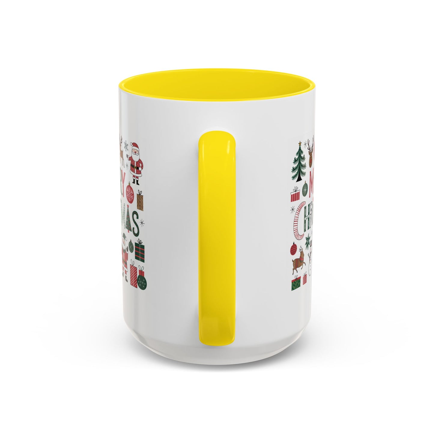 Christmas Mug - Merry Christmas Red White & Green Text Collage