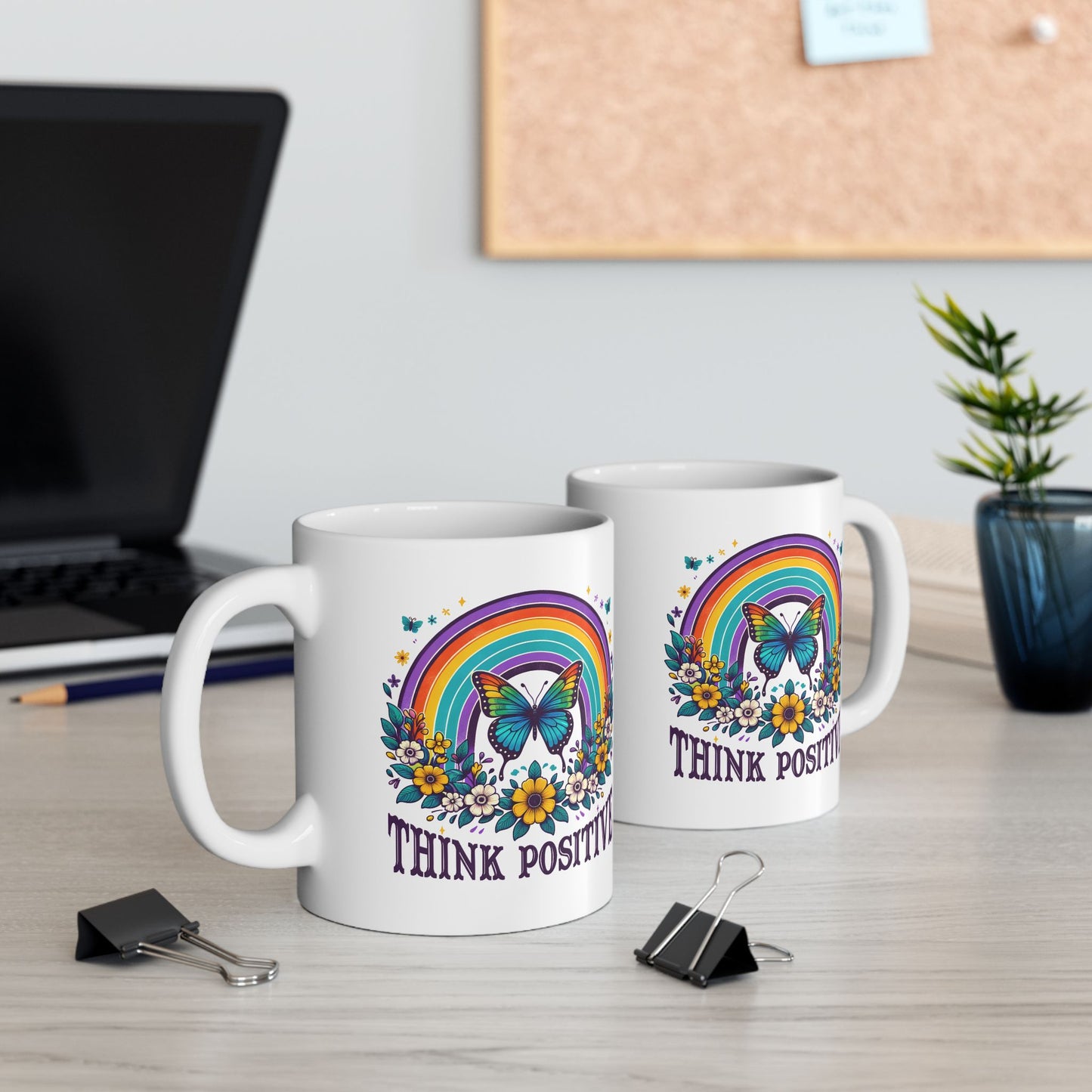 Wellness Mug - Think Positive Butterfly