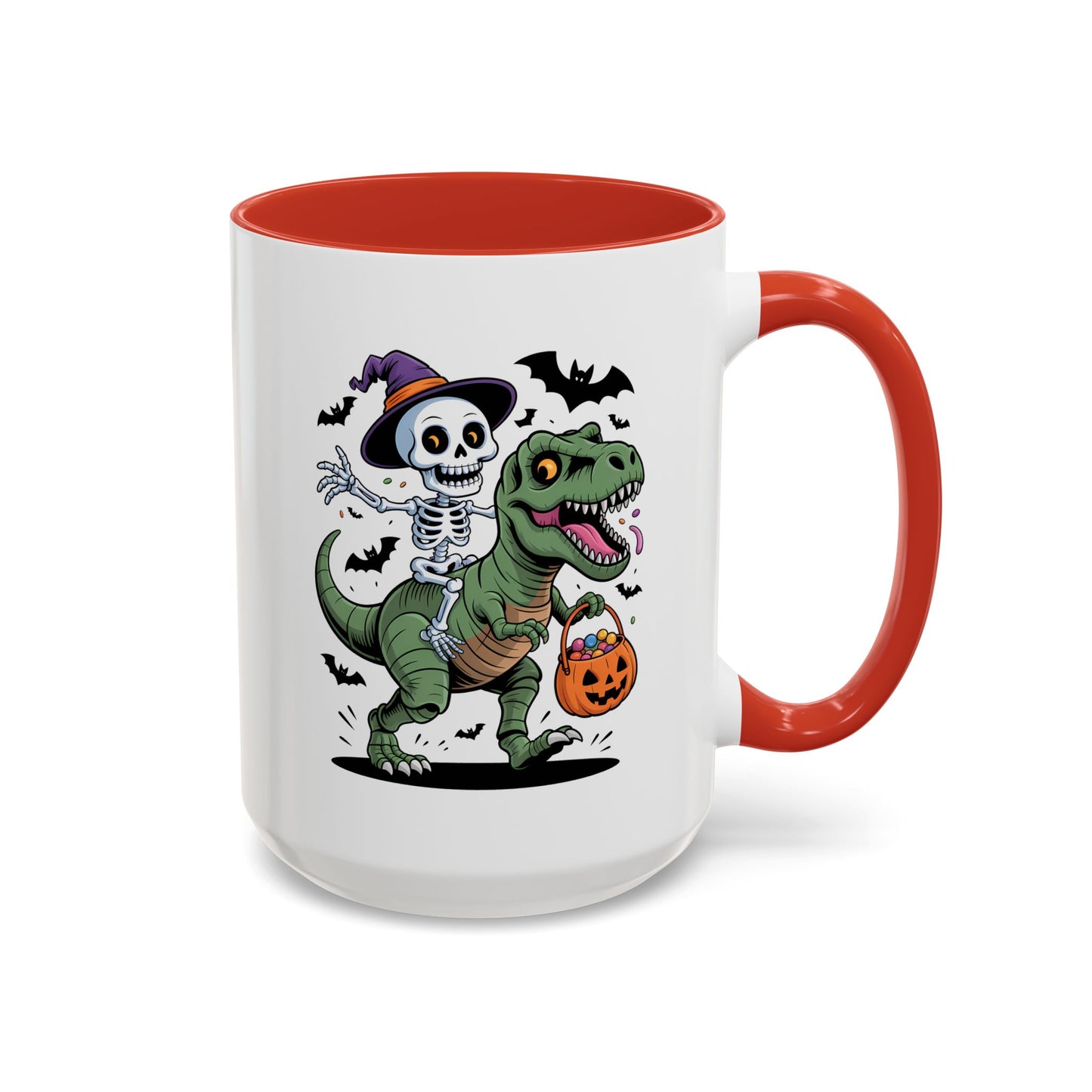 Halloween Mug - Skeleton Riding Dinosaur