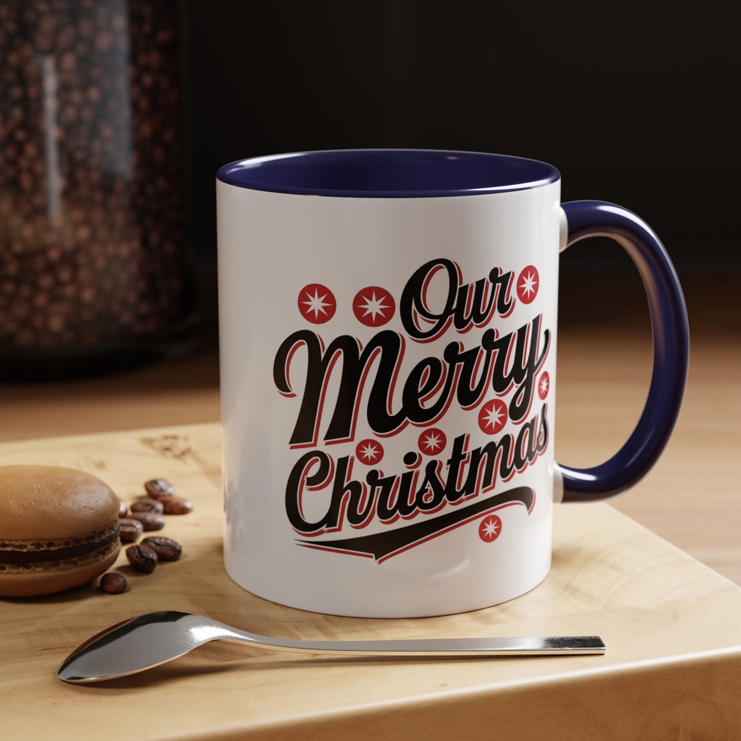 Christmas Mug - Merry Christmas Black Red & White Baseball Text