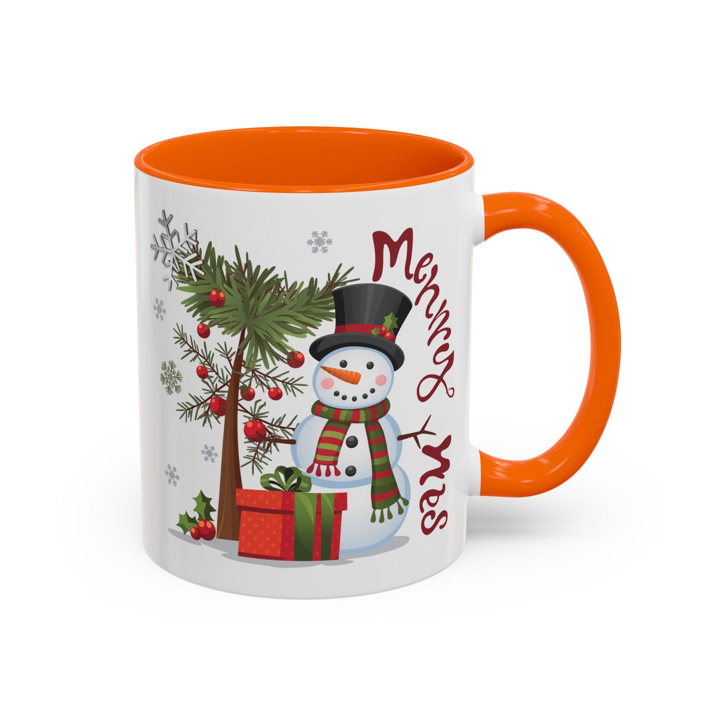 Christmas Mug - Merry Xmas Snowman Tree Present